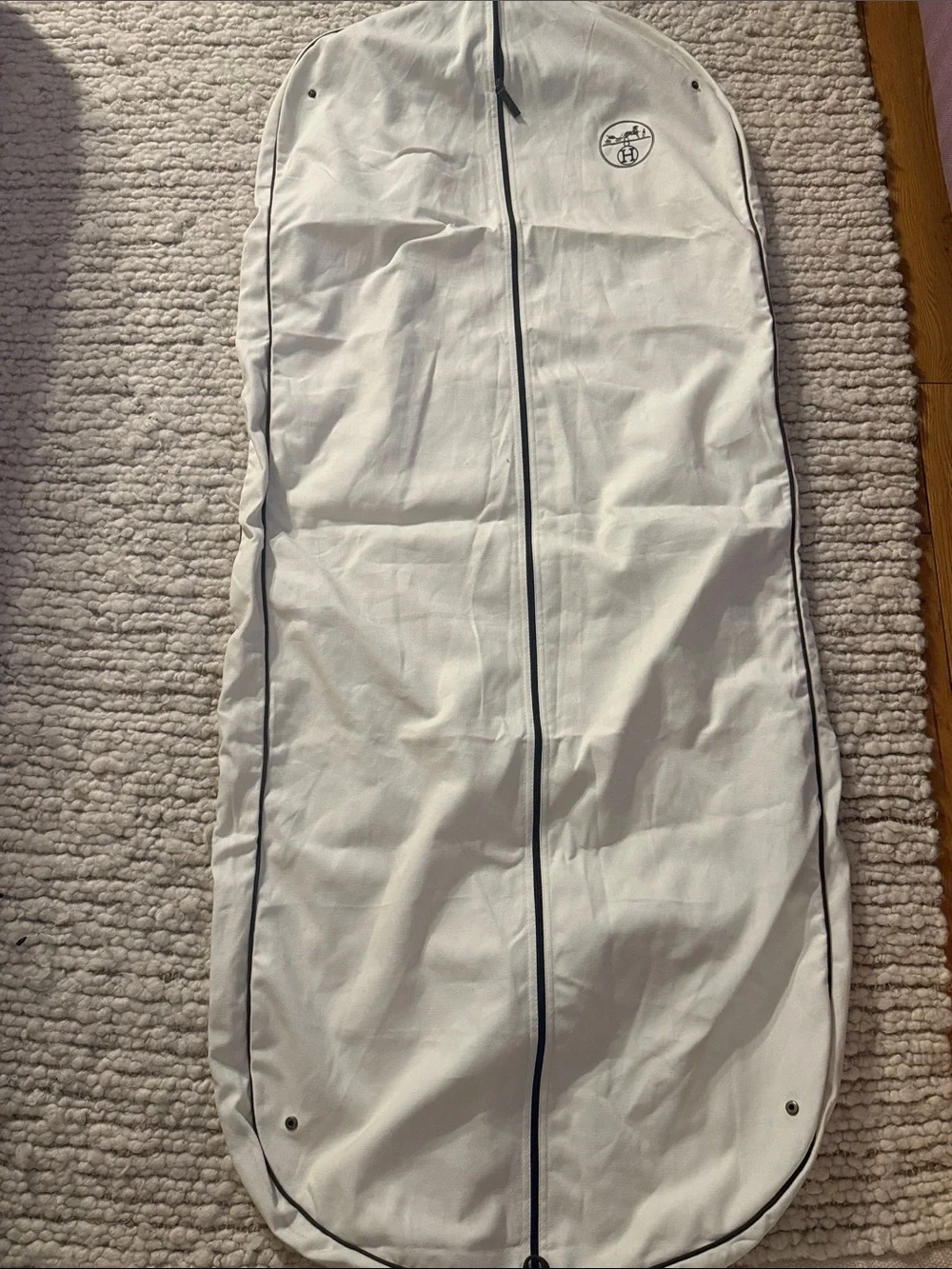 🧡 Hermès Cream Garment Bag Cotton with Hanger